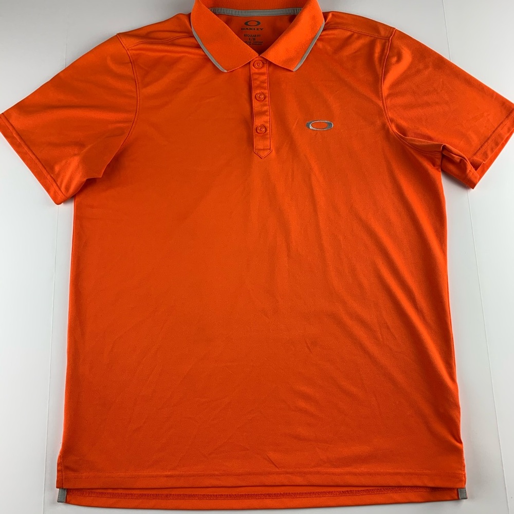 Oakley Orange Golf Polo Short Sleeve Shirt